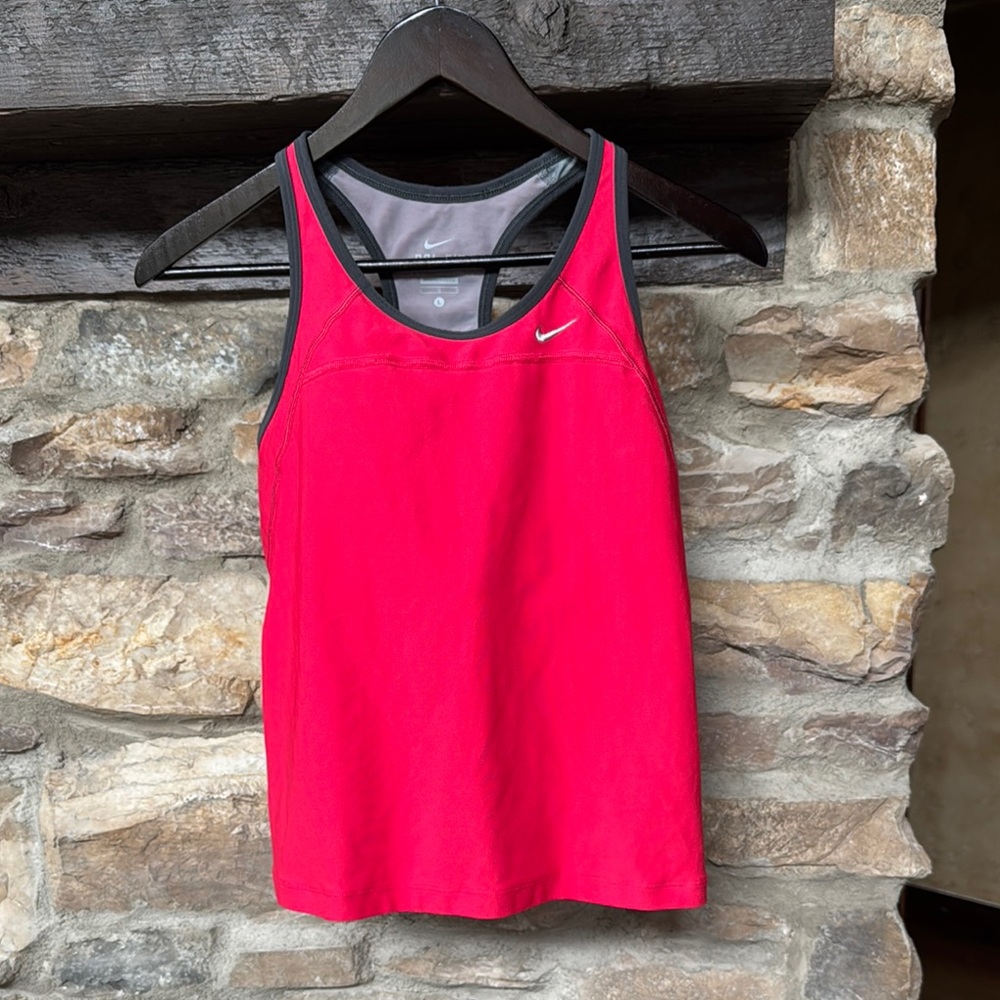 Nike Pink and Gray Sleeveless Tank Top